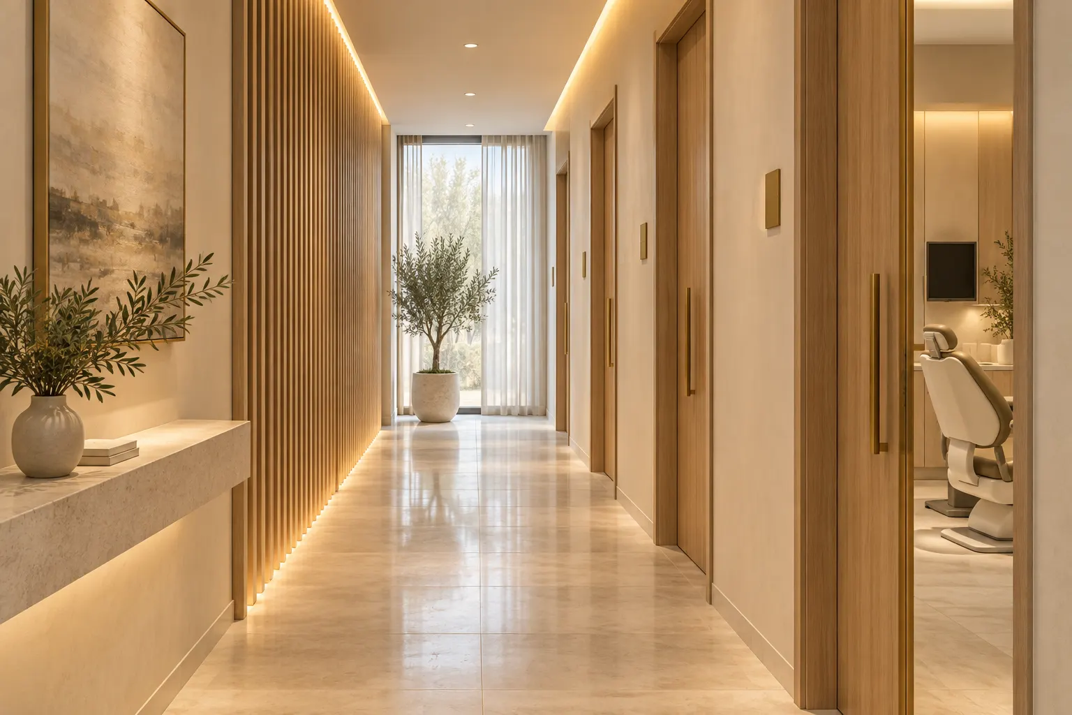 The corridor to the PerioEdge treatment rooms