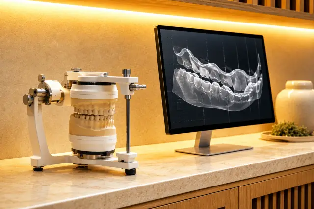 A dental articulator holding study models